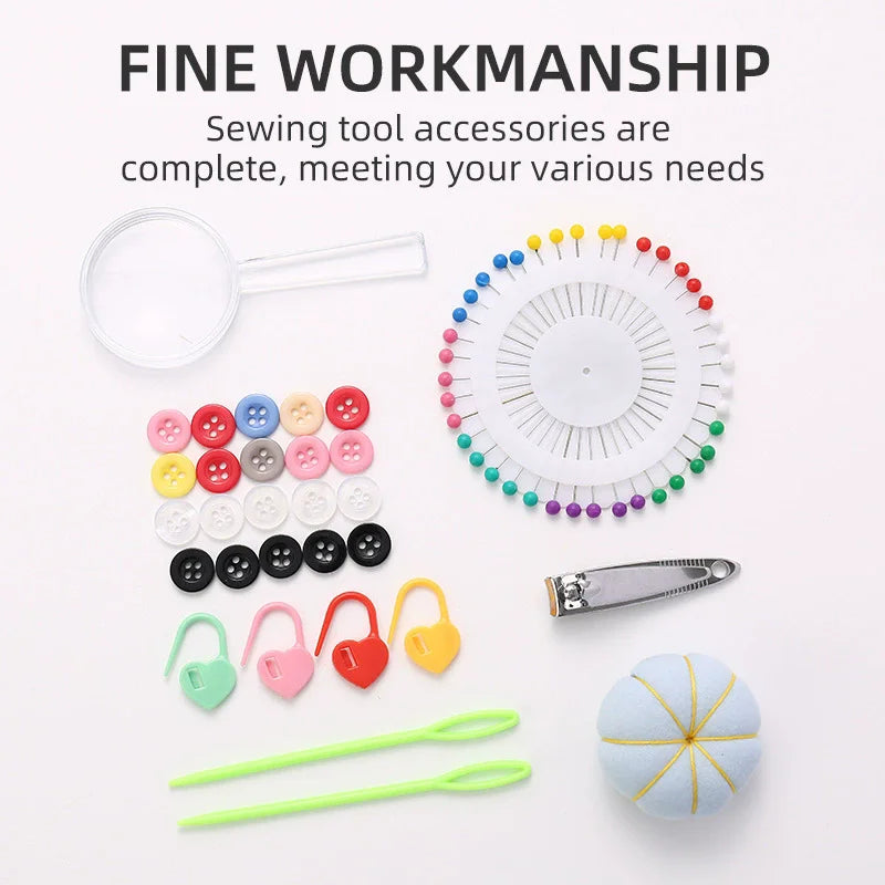 Kit de couture complet avec fils aiguilles ciseaux accessoires couture DIY maison voyage