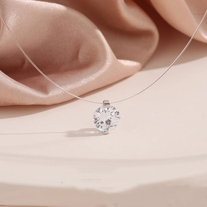 Glamoureuze Transparante Vistrap Vrouwen Chokers met Sprankelende Kristallen Ballen Hangers – Elegante Bruiloft Hals Sieraden en Stijlvolle Accessoires