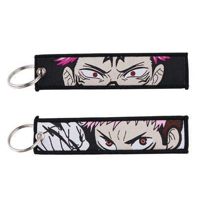 Stijlvolle Japanse Anime Geborduurde Sleutelhangers – Perfecte Sleuteltags voor Motorfietsen, Auto's en Rugzakken – Trendy Sleutelhanger Cadeaus voor Vrienden!