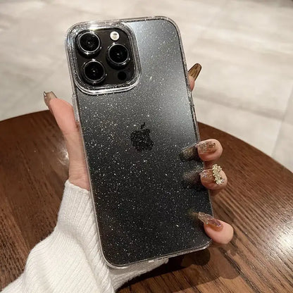 Glamoureuze Sprankelende Duidelijke Telefoonhoes voor iPhone 16, 15, 14, 13, 12, 11 Pro Max, X, XR, XS, 7, 8 Plus - Schokbestendig en Strak Zacht Hoesje