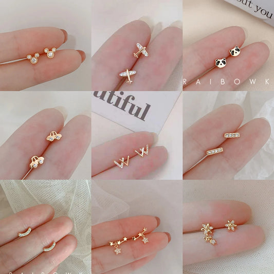 Verfijnde 14k Gouden Plated 925 Zilveren Vlinder Oorbellen - Perfecte Mini Accessoire voor Jonge Vrouwen en Tieners!