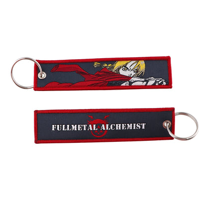 Stijlvolle Japanse Anime Geborduurde Sleutelhangers – Perfecte Sleuteltags voor Motorfietsen, Auto's en Rugzakken – Trendy Sleutelhanger Cadeaus voor Vrienden!