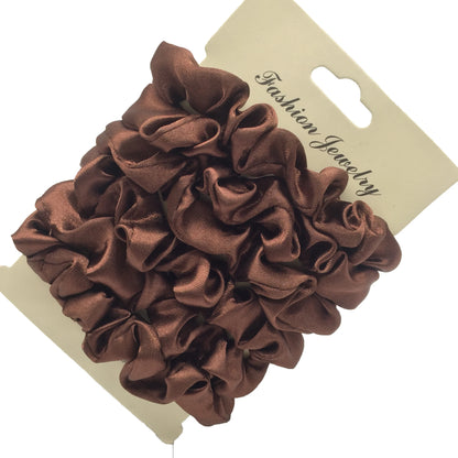 Charmante Satijnen Haarelastiekjes Set - 6 of 5 Stuks Schattige Paardenstaart Accessoires in Zwart voor Stijlvolle Vrouwen