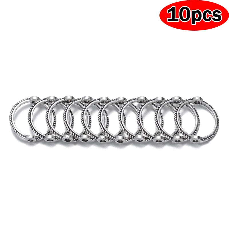 Metall Perlenfassung Ring rund 8 10 12 mm Verbinder für DIY Schmuckherstellung Bastelbedarf