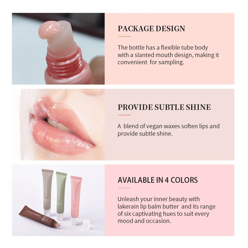 Luxe Hydraterende Lippenboter Balsem Set - 4 Stuks voor Volle, Glanzende Lippen met Diepe Hydratatie en Glans