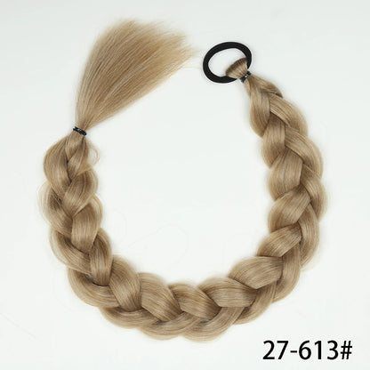 Luxe 24-Inch Synthetische Lange Twist Vlecht Paardestaart Extensions met Rubberband - Perfect voor Dagelijkse Styling en Boksliefhebbers