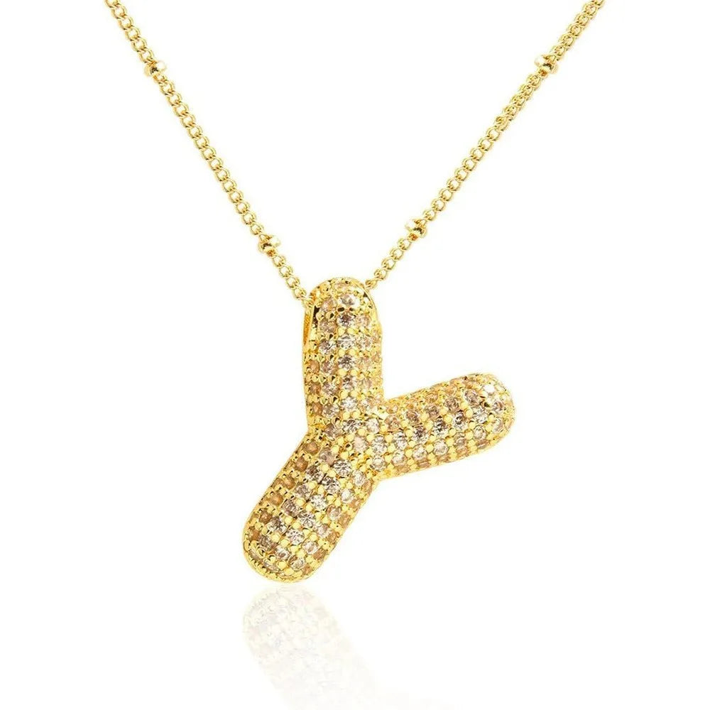 Prachtige Luxe Zirkon Kristal 26 Engelse Letters RVS Kettingen voor Vrouwen – Trendy Choker Ketting Sieraden Groothandel