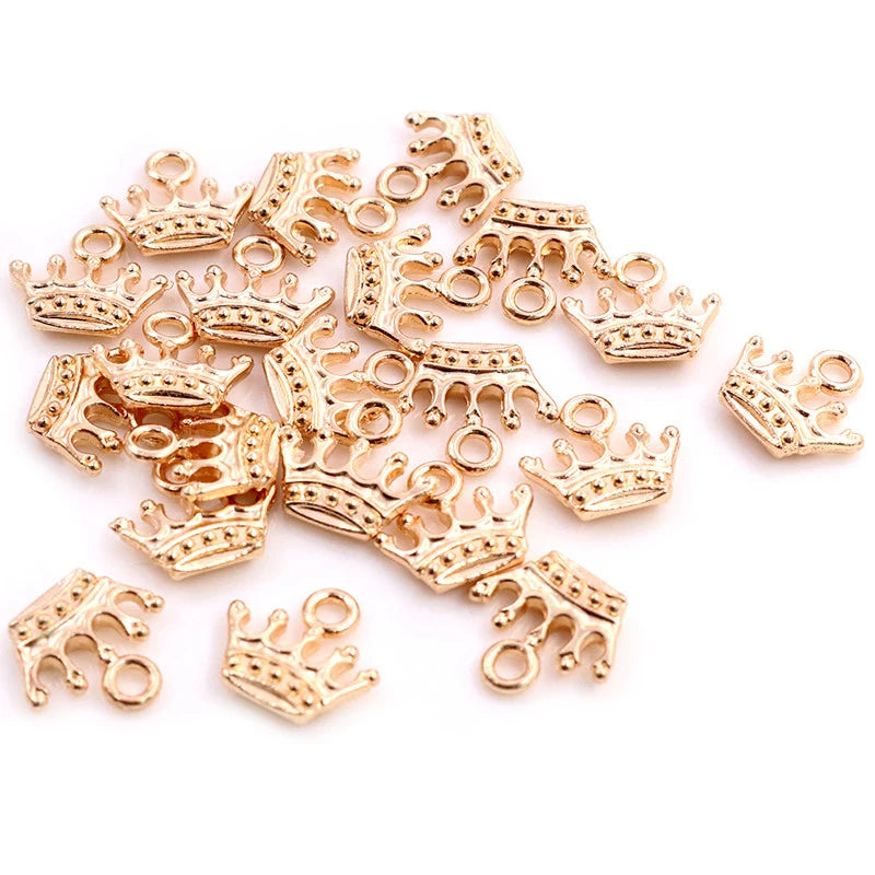 20pcs Crown Charms Antique Silver Gold Bronze Pendants