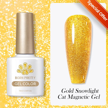 Betoverende Zilveren Maanlicht Kat Magnetische Gel Nagellak - Witte Licht Sprankelende Glitter, Semi- Permanente Nagellak (10ml)