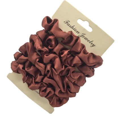 Charmante Satijnen Haarelastiekjes Set - 6 of 5 Stuks Schattige Paardenstaart Accessoires in Zwart voor Stijlvolle Vrouwen