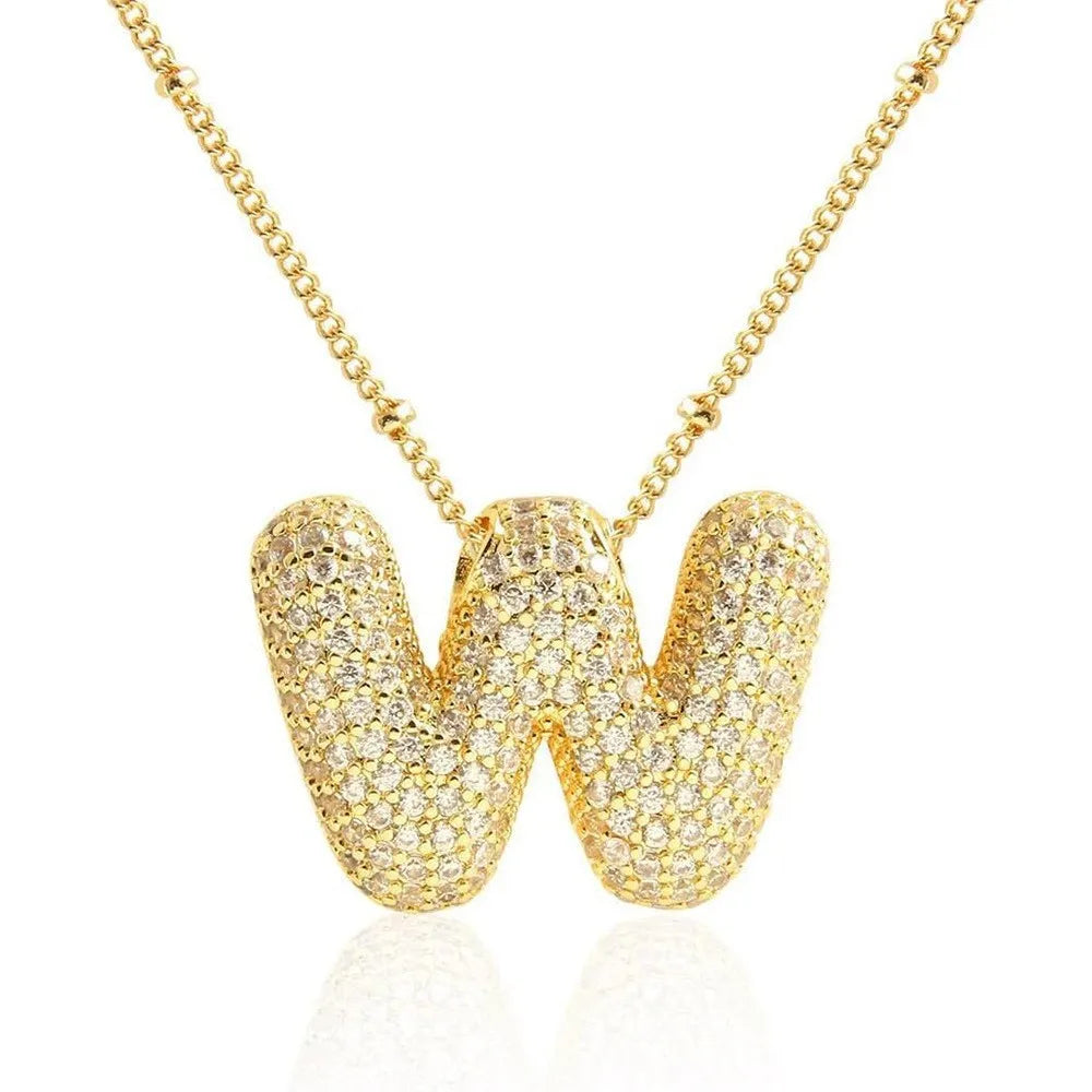 Prachtige Luxe Zirkon Kristal 26 Engelse Letters RVS Kettingen voor Vrouwen – Trendy Choker Ketting Sieraden Groothandel