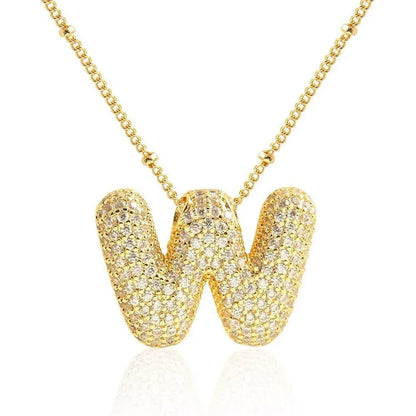 Prachtige Luxe Zirkon Kristal 26 Engelse Letters RVS Kettingen voor Vrouwen – Trendy Choker Ketting Sieraden Groothandel