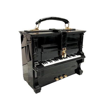 Luxe Handgemaakte Piano-Vormige Schoudertas voor Dames - Chic Ontwerpershandtas en Messenger Bag voor Speciale Gelegenheden