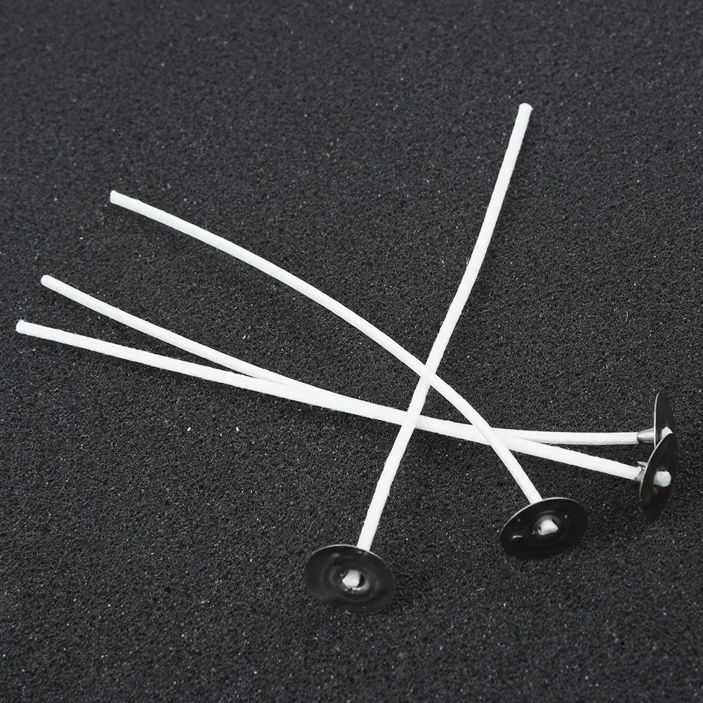 Pre-Tabbed Cotton Candle Wicks | Metal Sustainer Wicks for Candle Making | DIY Candle Supplies