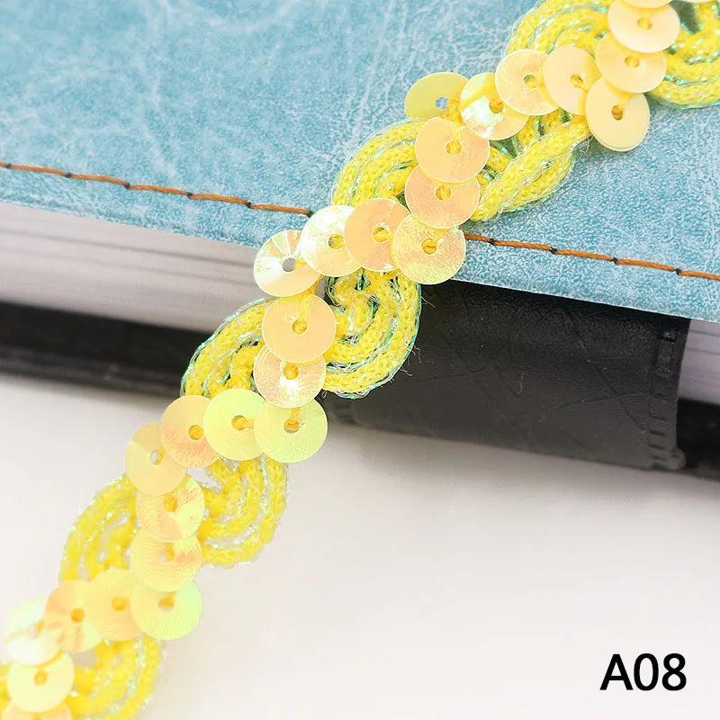 Sequin Ribbon Lace Trim 5m Sparkly Sequin Fabric Trim for Sewing Headdress Wedding Decor DIY Crafts