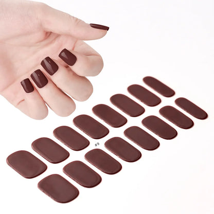 16 Stunning 5D Volledige Dekking Nagelstickers - Semi-Genezen UV Gel Wraps voor Modebewuste Nagelkunst en Verlengingen!