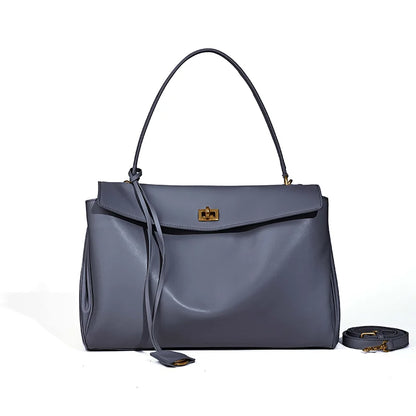 Elegante 2025 Luxe Rodeo Damestassen: Echte leren tote bags met chique gouden gespen voor lente en herfst