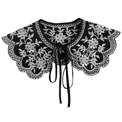 Chic 2024 Voorzijde Strik Witte Afneembare Kant Kraag voor Dames – Vintage Stijl Blouse Accessoire voor een Modebewuste Uiterlijk