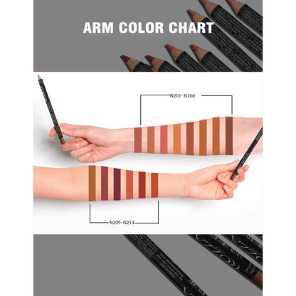 Vibrante 14-kleurige Nude Matte Lippenstift Pencil - Langdurig, Waterproof en Hoog Gepigmenteerde Lippenlijner voor Prachtige Lippenmake-up!