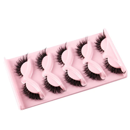 5 Paar Kat Oog Faux Vos Wimpers - Natuurlijke Lange Manga Stijl met Vleugels voor Verbluffende Ooglooks