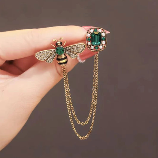 Exquise Bijen Kristallen Tassel Broche voor Vrouwen - Verhoog Je Trui met een Uniek, Luxueus Accent - Model ZT3128