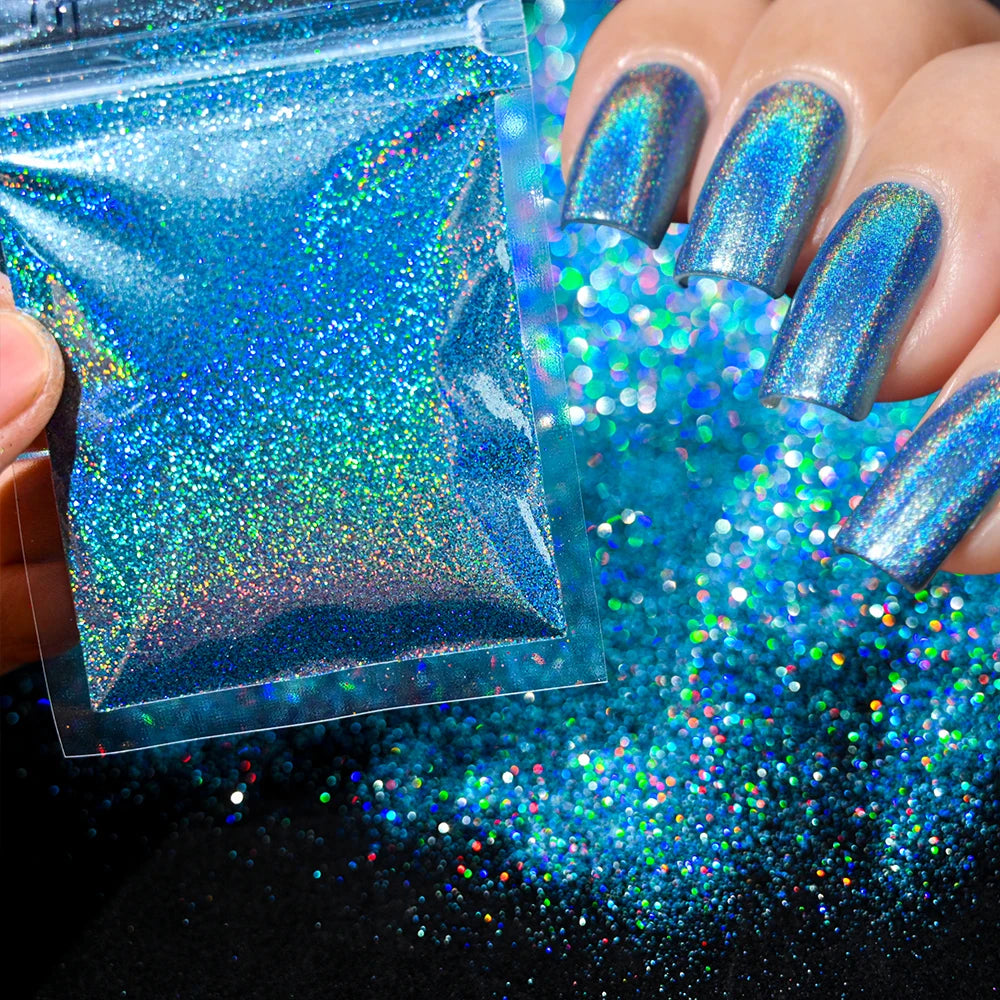 10g Blauw Groene Gloei-in-het-Donker Nagelpoeder - Luminieuze Pigmentstof voor Indrukwekkende Sieraden en Knutsel Decoraties
