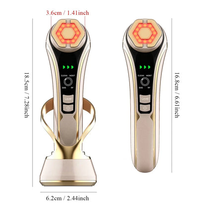 Verjongende HIFU Gezichtszorg EMS Lifting Massageapparaat met LED Photon Technologie - Antiverouderingsapparaat voor rimpelverwijdering en warme compressie bij 1200Hz trilfrequentie
