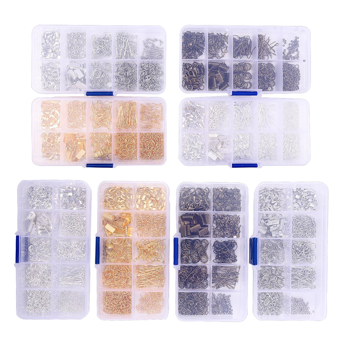 Schmuckzubehör Set 200 Teile mit Zange Verschlüsse Biegeringe für DIY Schmuckherstellung