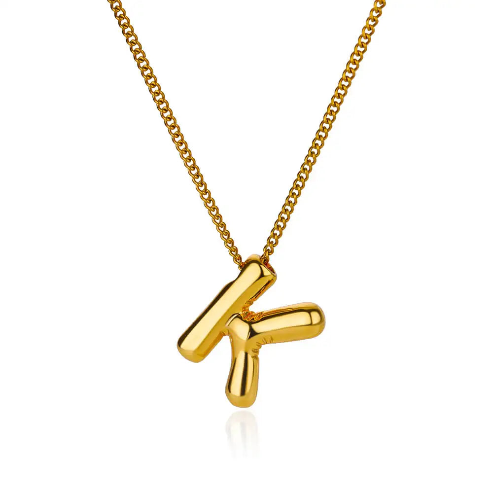 Stijlvolle Chunky Initial Hangertjes Kettingen voor Vrouwen - Gouden RVS A tot Z Bedels, Waterdichte Sieraden Perfect als Verjaardagscadeaus!