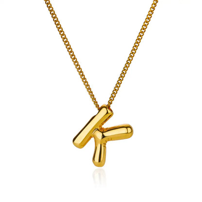 Stijlvolle Chunky Initial Hangertjes Kettingen voor Vrouwen - Gouden RVS A tot Z Bedels, Waterdichte Sieraden Perfect als Verjaardagscadeaus!