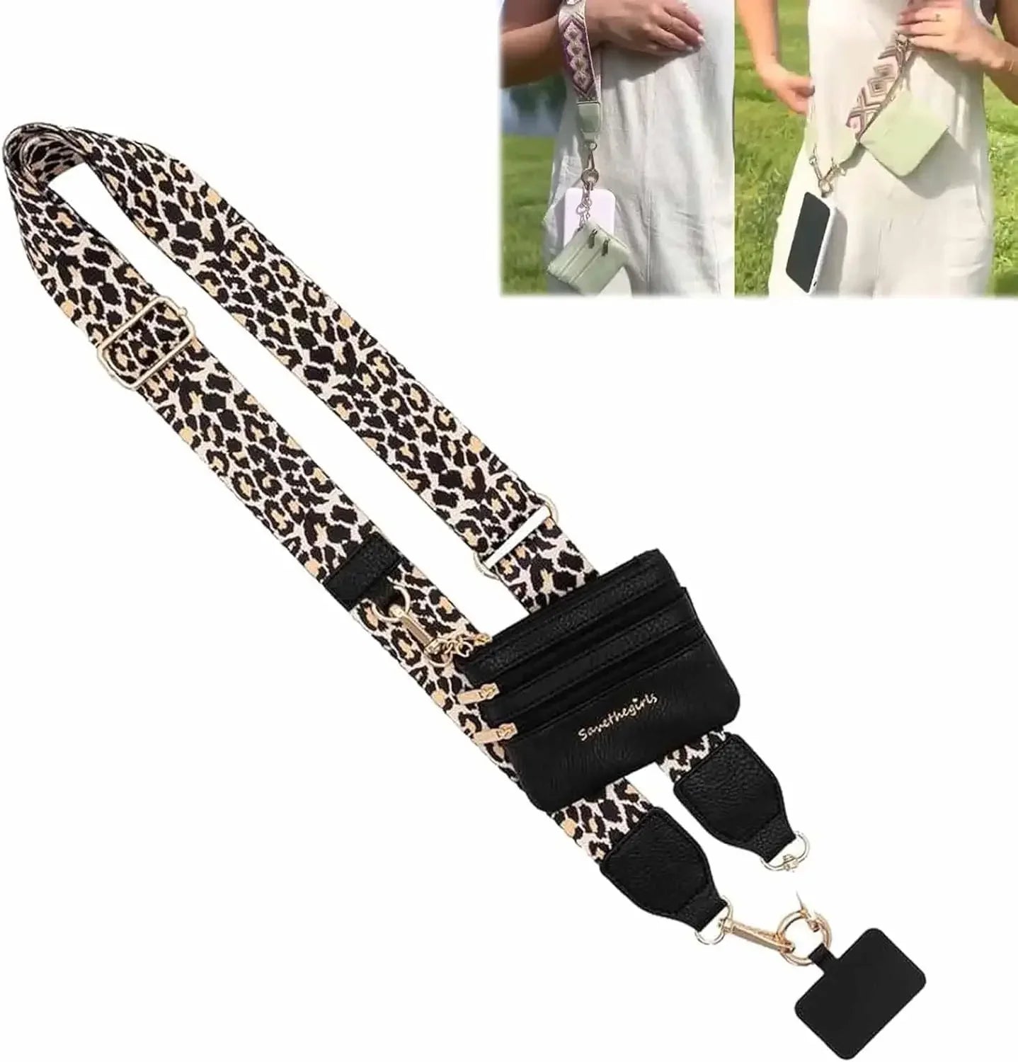 Stijlvolle Verstelbare Telefoon Lanyard met Rits Portemonnee – Modieuze Anti-Verlies Schouderband voor Vrouwen!