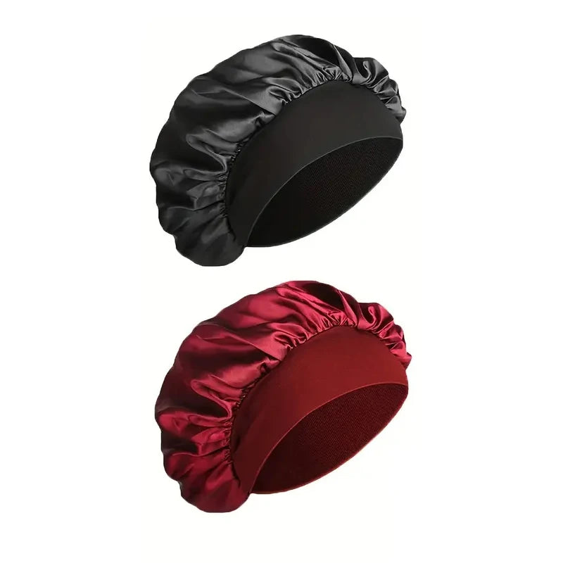 Satin Bonnet Silk Hair Bonnet Sleeping Sleep Bonnets Large Wide Soft Band for Curly Hair Braids Women's Night Cap for Hair Care