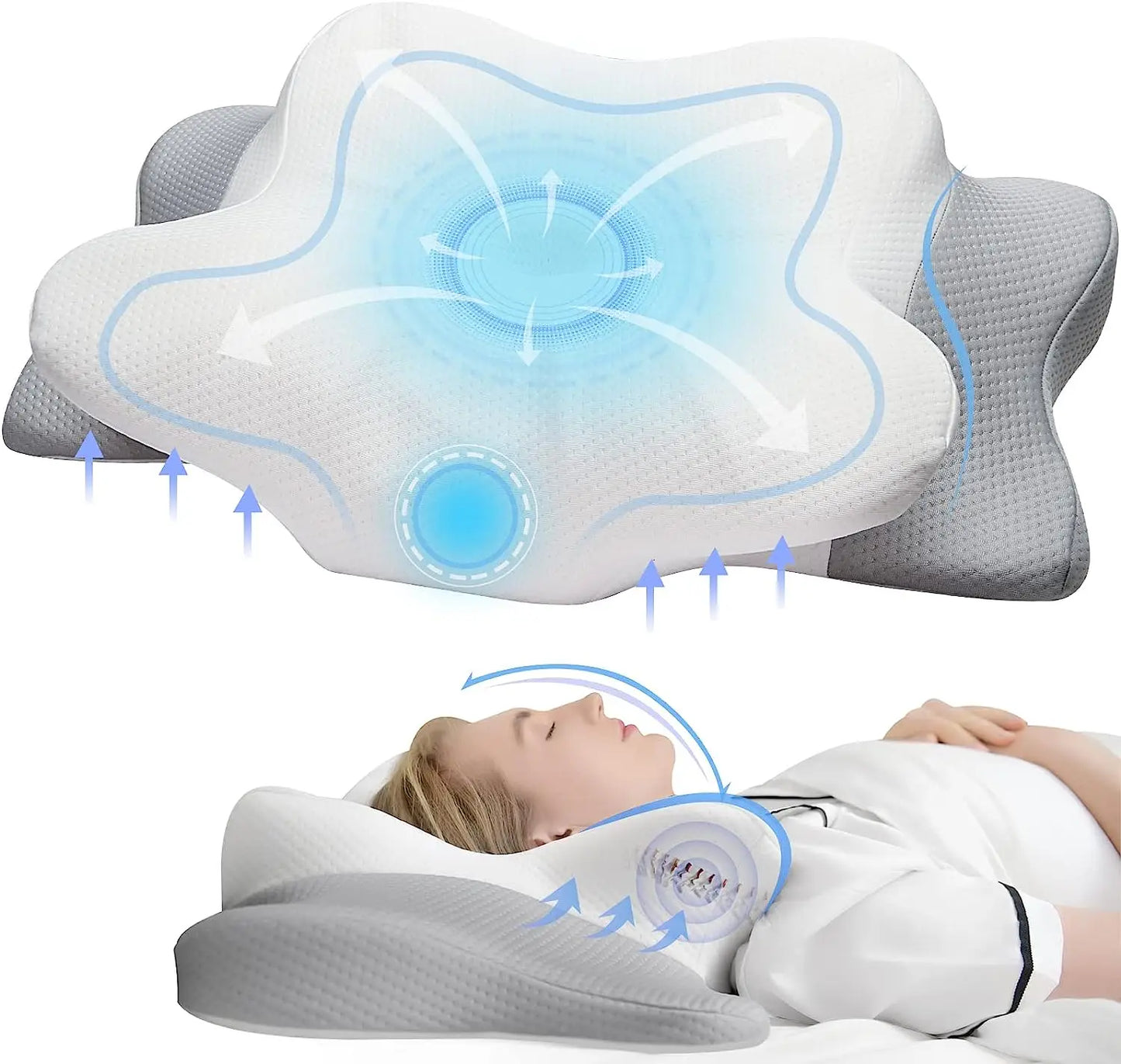 Pulatree Ergonomisch Geheugenfoam Kussen: Zeg Vaarwel Tegen Nek- en Schouderpijn met Ons Geurloos Cervicaal Steunkussen!