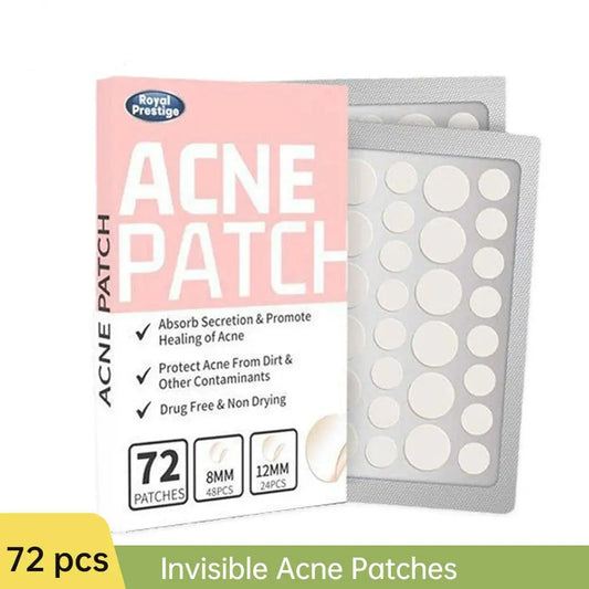 72-pack waterdichte hydrocolloïd puistpleisters - Verberg en herstel acne-littekens moeiteloos!