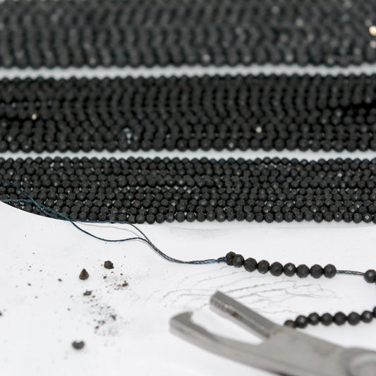 Natural Genuine Shungite Faceted Round Beads 2mm/3mm/4mm, Surface Not Bright ,For Jewelry Making Natural Gemstones DIY Necklace