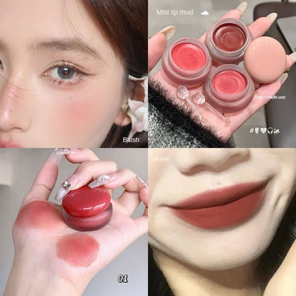 Luxe Matte Lip Mud Blush - Veelzijdige Waterdichte Kleilippenstift voor Indrukwekkende, Langdurige Kleur! Niet-plakkerige Bekergemiddelde Formule in Stralende Rode Tint - Mousse Cosmetics voor Prachtige Lippen!