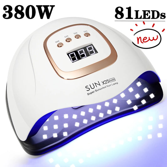 Professionele 380W LED Nagellamp voor Snelle Gel Uitharding - 81 LED's, 4 Timerinstellingen, Perfect voor Thuis en Salon Nagelkunst!