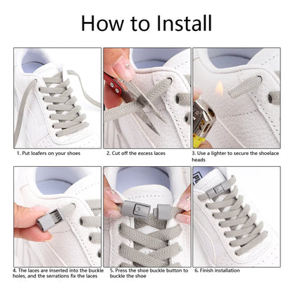 Kleurige Elastische Schoenveters zonder Knoop met Metalen Slot - Perfect voor Sneakers en Casual Schoenen!