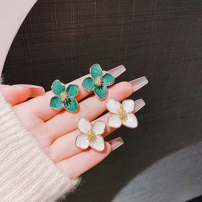 Charmante Vintage Bloemige Stud Oorbellen voor Dames - Kleurrijke Metalen Oor Sieraad Perfect voor Feesten en Huwelijken!