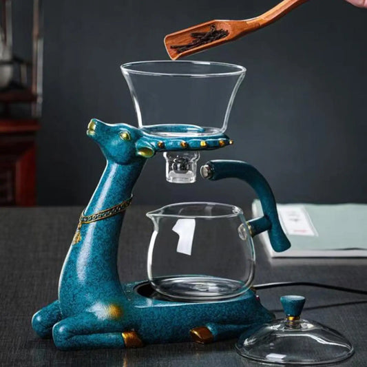 Elegante Magnetische Glazen Theepot Infuser - Premium Borosilicaat Thee- en Koffiepot met Druppelontwerp, Perfect voor Bubble Tea en het Zetten van Heerlijke Dranken
