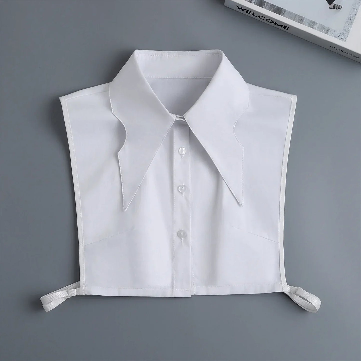 Chic 2024 Voorzijde Strik Witte Afneembare Kant Kraag voor Dames – Vintage Stijl Blouse Accessoire voor een Modebewuste Uiterlijk
