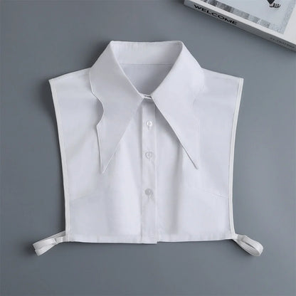 Chic 2024 Voorzijde Strik Witte Afneembare Kant Kraag voor Dames – Vintage Stijl Blouse Accessoire voor een Modebewuste Uiterlijk