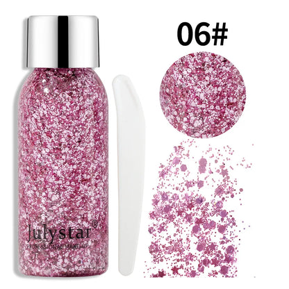 Sprankelende Lichaamsglittergel met Langdurige Pailletten voor Gezicht, Ogen en Haar - Perfect voor Feesten en Zeemeermin-geïnspireerde Looks, met Eenvoudige Verwijdering voor al je Podiummake-upbehoeften!