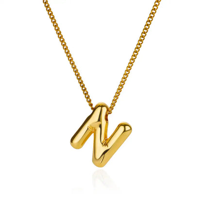 Stijlvolle Chunky Initial Hangertjes Kettingen voor Vrouwen - Gouden RVS A tot Z Bedels, Waterdichte Sieraden Perfect als Verjaardagscadeaus!