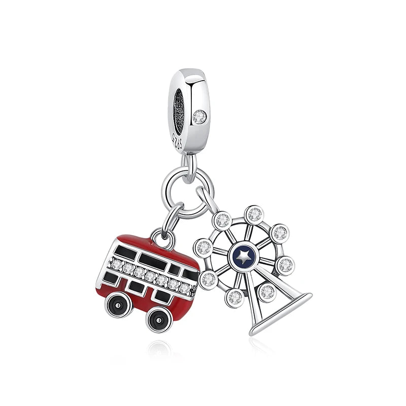 925 Sterling Silver London Bus Charm Bead