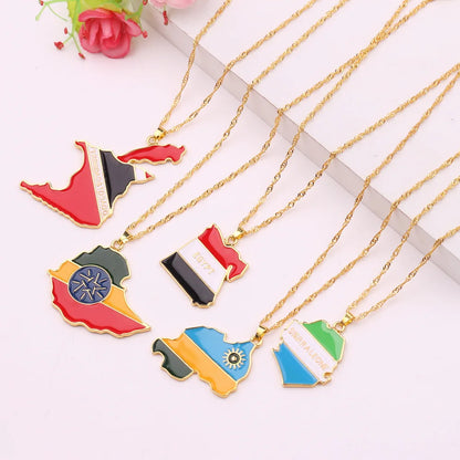 Stijlvolle SOMESOOR Afrikaanse nationale vlag ketting - Vier Nigeria, Ghana en Jamaica met hip-hop emaille hanger kettingjuwelen - Perfect cadeau voor vrouwen