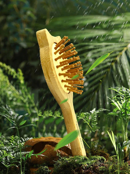 Natuurlijke Eco Bamboe Haarborstel met Antistatische Ontwarring en Hoofdhuidmassage - Ideale Stylingtool voor Vrouwen en Mannen