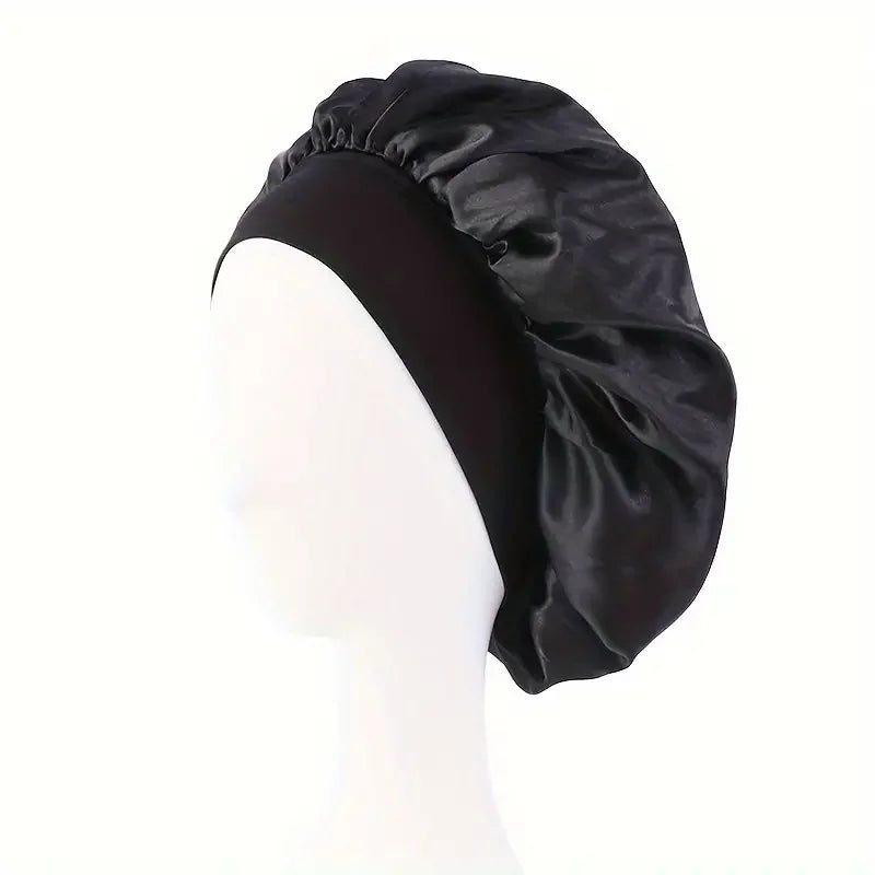 Satin Bonnet Silk Hair Bonnet Sleeping Sleep Bonnets Large Wide Soft Band for Curly Hair Braids Women's Night Cap for Hair Care