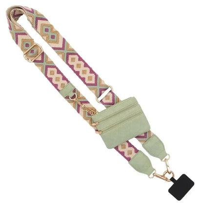 Stijlvolle Verstelbare Telefoon Lanyard met Rits Portemonnee – Modieuze Anti-Verlies Schouderband voor Vrouwen!