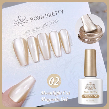 Betoverende Zilveren Maanlicht Kat Magnetische Gel Nagellak - Witte Licht Sprankelende Glitter, Semi- Permanente Nagellak (10ml)